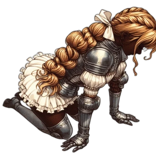 hair, dress, crown, sword, concept art, fantasy art, pixel art, watercolor transparent PNG cut-out