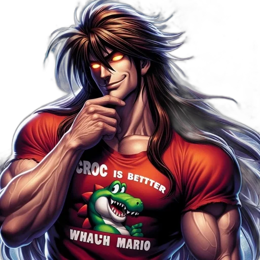 dragon, hair, comic book art, fantasy art, pixel art, vaporwave, muscular, man transparent PNG cut-out