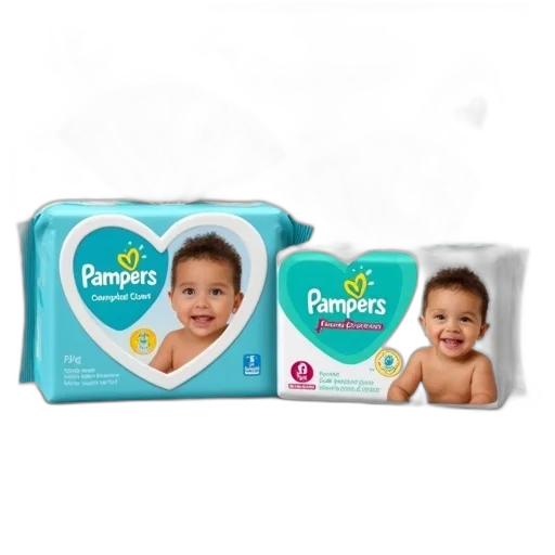 image, features, two, pampers, baby, wipes, products, face transparent PNG cut-out