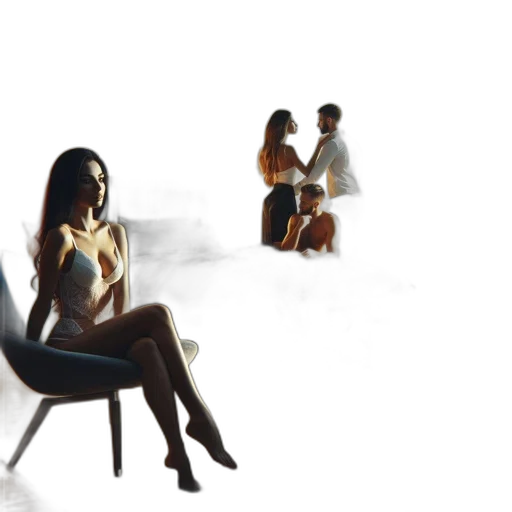 furniture, dress, concept art, 3d render, photorealistic, snow, fog, outer space transparent PNG cut-out