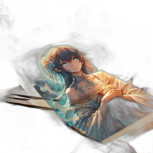 sword, weapon, staff, dress, fantasy art, concept art, watercolor, anime transparent PNG cut-out