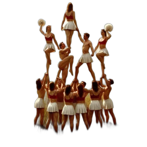 staff, 3d render, concept art, earth tones, people, form, three-tiered, human transparent PNG cut-out
