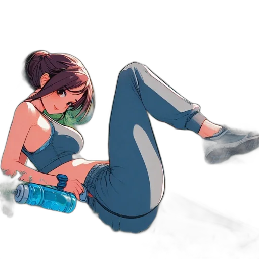 bottle, shoes, weapon, concept art, watercolor, anime, vaporwave, neon lights transparent PNG cut-out