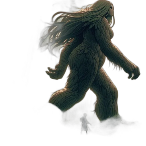 creature, hair, animal, concept art, fantasy art, comic book art, photorealistic, fog transparent PNG cut-out