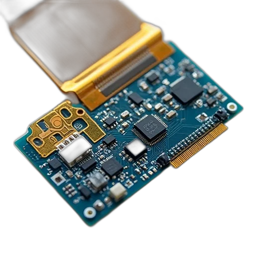 3d render, pcb, connector, flexible transparent PNG cut-out
