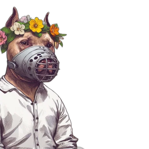 mask, animal, face, creature, concept art, watercolor, fantasy art, photorealistic transparent PNG cut-out
