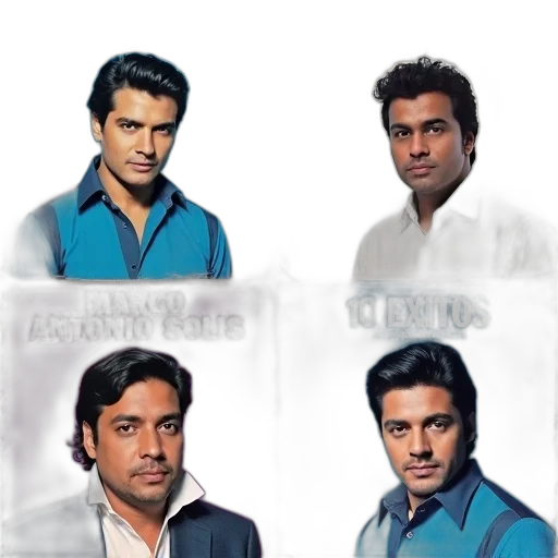 photorealistic, collection, four, album, covers, featuring, different, artists transparent PNG cut-out