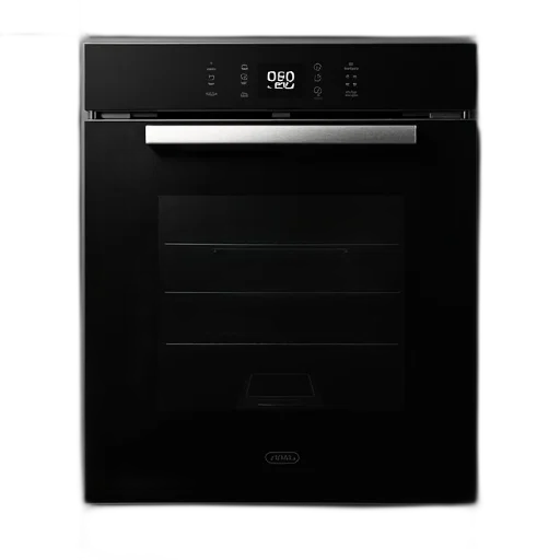 sleek, modern, black, oven, digital, display, stainless, steel transparent PNG cut-out