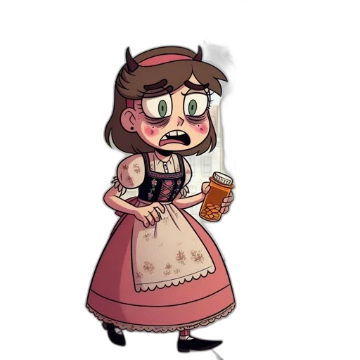 dress, creature, bottle, face, concept art, pixel art, watercolor, cartoon transparent PNG cut-out