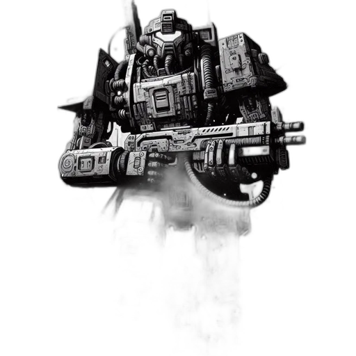 robot, weapon, face, staff, concept art, fantasy art, cyberpunk, comic book art transparent PNG cut-out