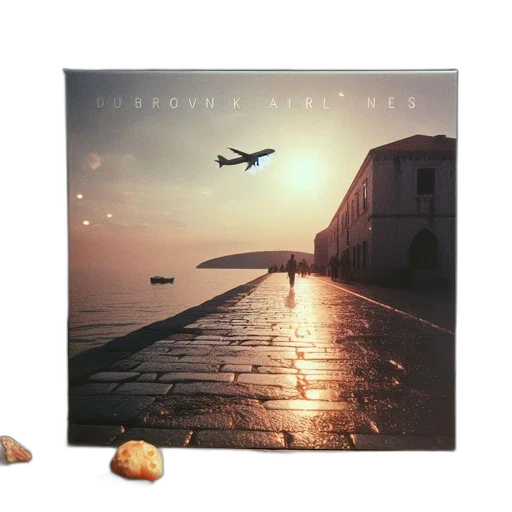 sunset, picturesque, scene, captures, water, airplane, silhouetted, against transparent PNG cut-out