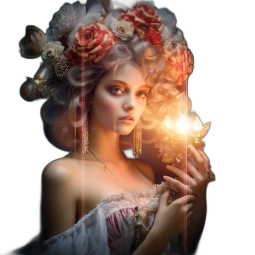 crown, jewelry, flower, mask, fantasy art, photorealistic, concept art, 3d render transparent PNG cut-out