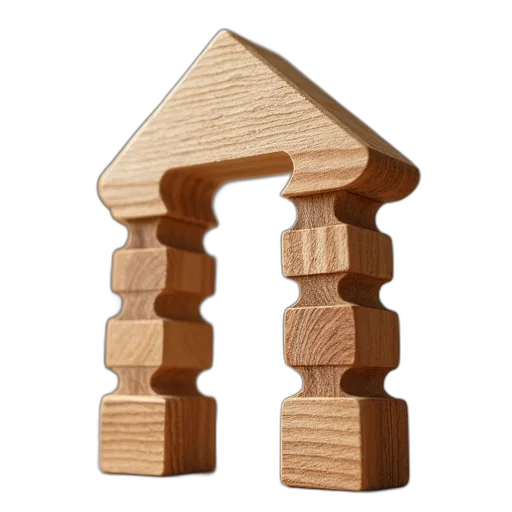 furniture, building, jewelry, 3d render, wooden, blocks, puzzle, wood transparent PNG cut-out