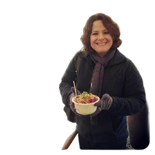 food, staff, jacket, woman transparent PNG cut-out