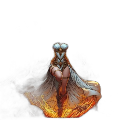 dress, crown, dragon, mask, fantasy art, concept art, comic book art, watercolor transparent PNG cut-out