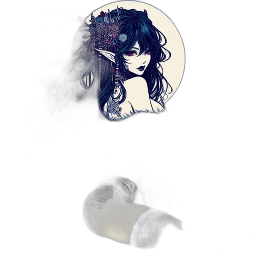 mask, jewelry, concept art, fantasy art, vaporwave, photorealistic, monochrome, illustrated transparent PNG cut-out