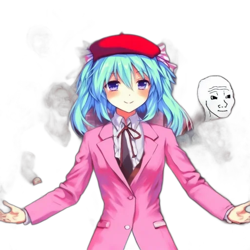 robot, staff, jacket, hat, anime, pixel art, concept art, cartoon transparent PNG cut-out