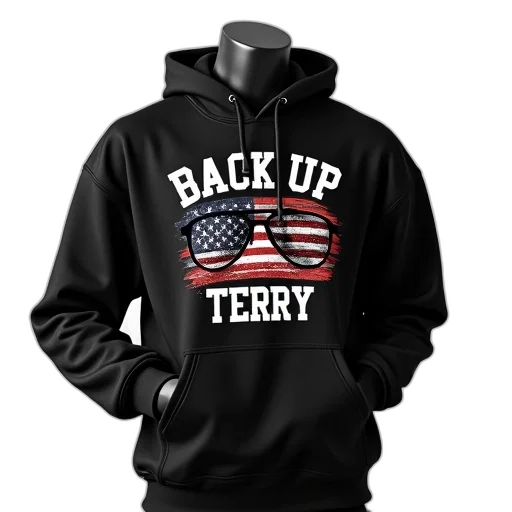 3d render, black, hoodie, graphic, design, front, reads, back transparent PNG cut-out