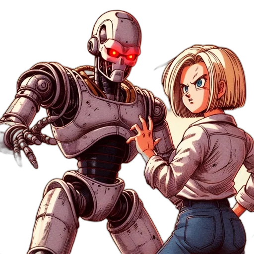 robot, jacket, weapon, concept art, comic book art, cyberpunk, pixel art, outer space transparent PNG cut-out