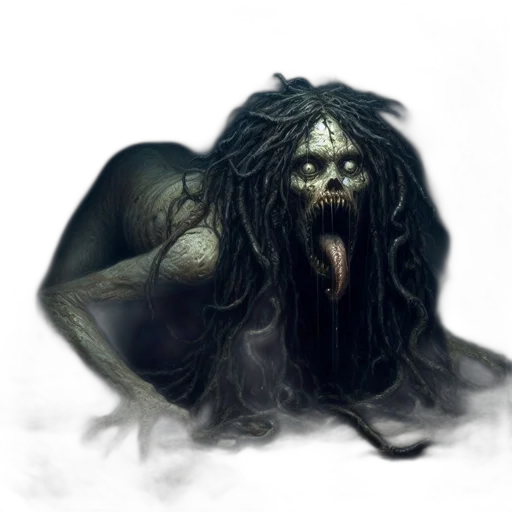 creature, mask, hair, face, concept art, fantasy art, comic book art, photorealistic transparent PNG cut-out