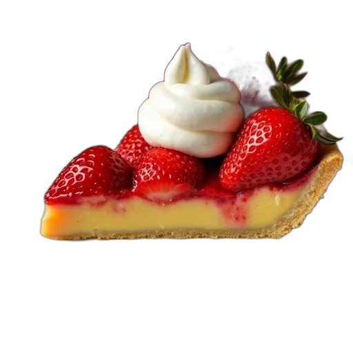 food, crown, 3d render, photorealistic, pixel art, slice, strawberry, pie transparent PNG cut-out