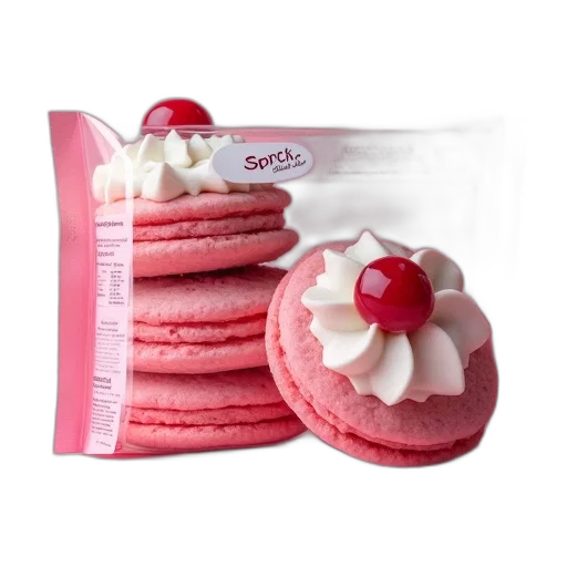 food, close-up, image, single, pack, spinch, cookies, pink transparent PNG cut-out