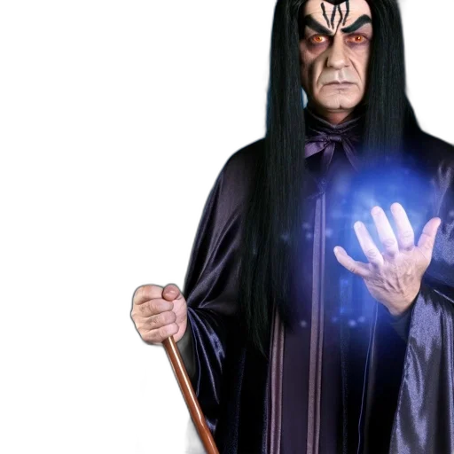 staff, mask, concept art, dark, figure, long, black, hair transparent PNG cut-out