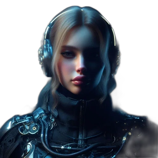 face, robot, mask, jacket, cyberpunk, concept art, fantasy art, photorealistic transparent PNG cut-out