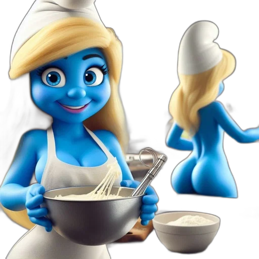 food, concept art, 3d render, cartoon, comic book art, blue, two, animated transparent PNG cut-out