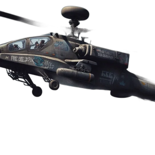 weapon, concept art, 3d render, photorealistic, fantasy art, helicopter, marked, fast transparent PNG cut-out