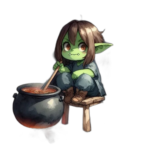 food, staff, fantasy art, pixel art, concept art, watercolor, green, elf-like transparent PNG cut-out