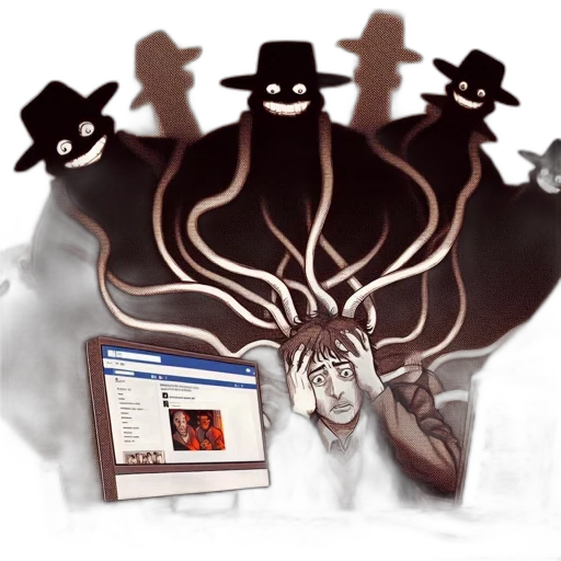 hat, man, seated, desk, surrounded, electronics, seems, overwhelmed transparent PNG cut-out