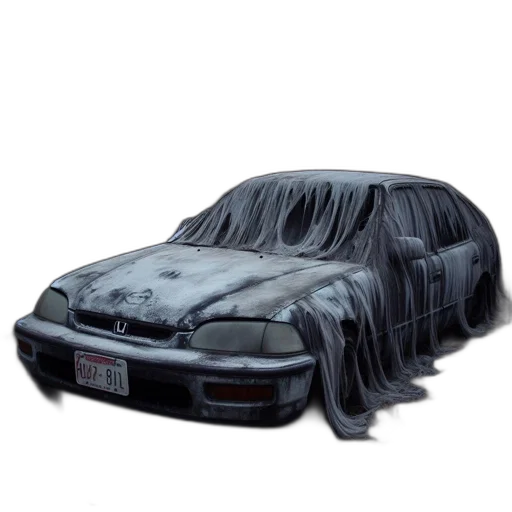 car, weapon, animal, photorealistic, concept art, 3d render, vaporwave, fog transparent PNG cut-out