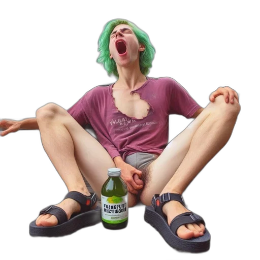 bottle, food, creature, shoes, 3d render, concept art, photorealistic, vaporwave transparent PNG cut-out