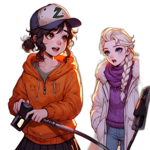 weapon, staff, jacket, hat, pixel art, anime, concept art, cartoon transparent PNG cut-out