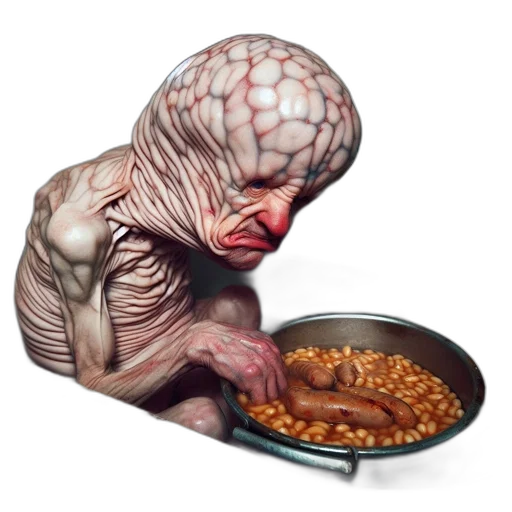 food, creature, animal, face, concept art, photorealistic, 3d render, pixel art transparent PNG cut-out