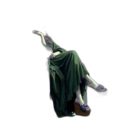 dress, shoes, staff, creature, 3d render, concept art, photorealistic, pixel art transparent PNG cut-out