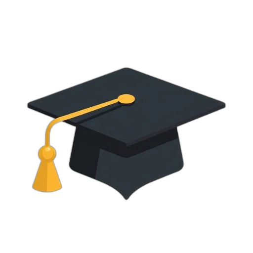hat, staff, 3d render, stylized, illustration, graduation, cap, tassel transparent PNG cut-out