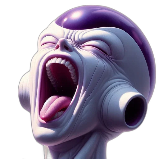 face, mask, creature, concept art, photorealistic, 3d render, vaporwave, close-up transparent PNG cut-out