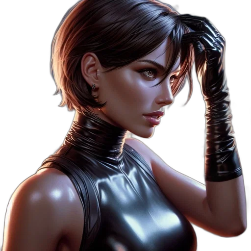 comic book art, concept art, cyberpunk, photorealistic, dark, individual, portrayed, within transparent PNG cut-out