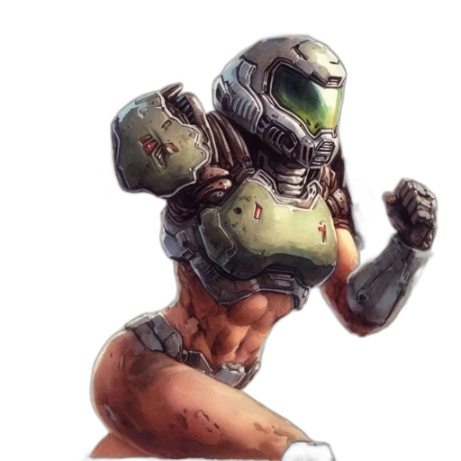 robot, weapon, concept art, cyberpunk, comic book art, fantasy art, green, futuristic transparent PNG cut-out
