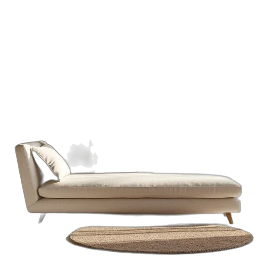furniture, 3d render, earth tones, daybed, chaise, lounge, made, back transparent PNG cut-out