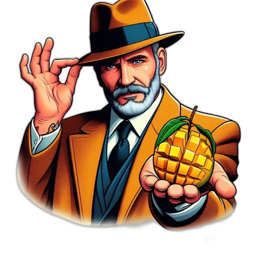 hat, jacket, pixel art, comic book art, concept art, older, man, wears transparent PNG cut-out