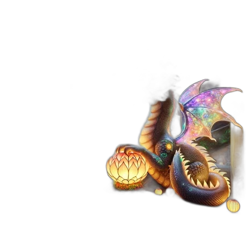 dragon, creature, weapon, staff, fantasy art, 3d render, concept art, pixel art transparent PNG cut-out