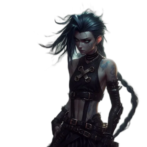 staff, dress, concept art, cyberpunk, fantasy art, comic book art, dark, blue transparent PNG cut-out