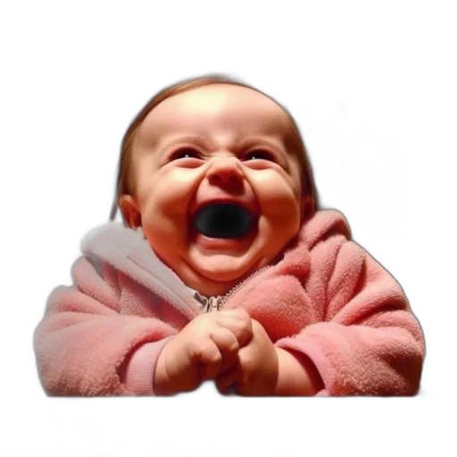 face, jacket, photorealistic, 3d render, meme, featuring, baby, smiling transparent PNG cut-out