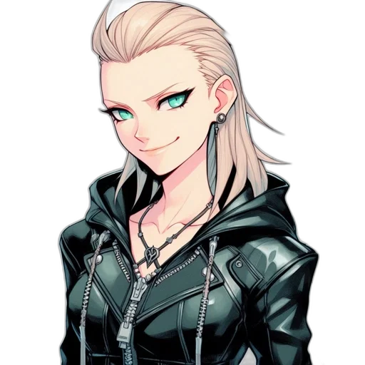 jacket, pixel art, cartoon, cyberpunk, fantasy art, dark, animated, character transparent PNG cut-out