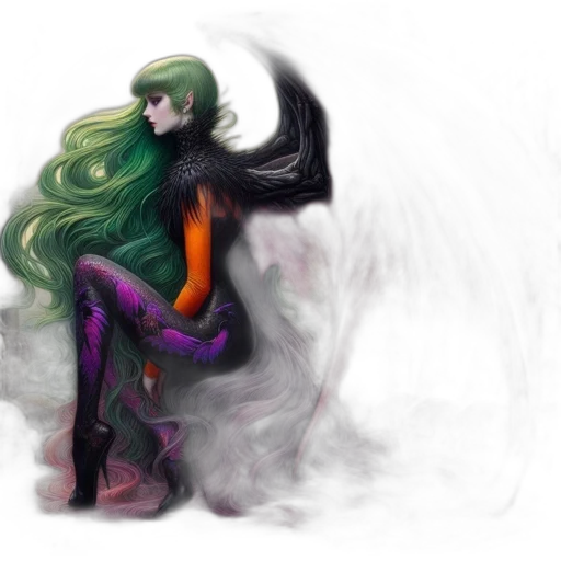 hair, dragon, fantasy art, concept art, pixel art, watercolor, fog, fire transparent PNG cut-out