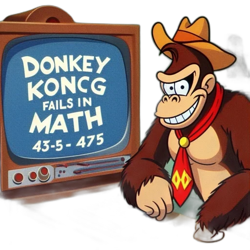 concept art, cartoon, 3d render, donkey, kong, cowboy, attire, sits transparent PNG cut-out