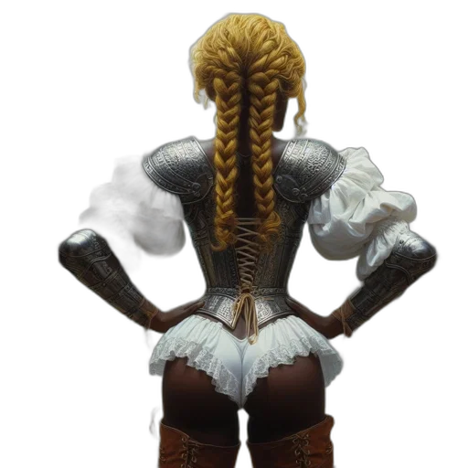hair, staff, jacket, sword, concept art, fantasy art, 3d render, figure transparent PNG cut-out